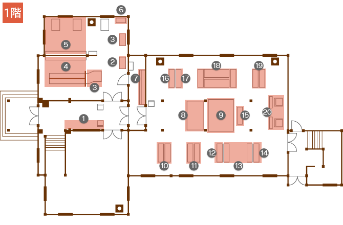 1階展示室の平面図